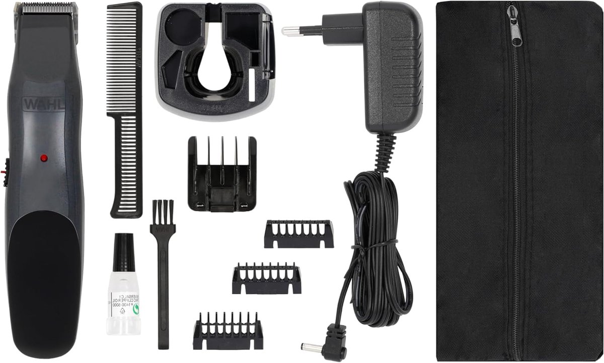 SnelShoppen - Oplaadbare Accu en Nettrimmer Set voor Mannen - Wahl Groomsman 9918-1416 - Ideaal voor Thuisgebruik, Reizen en Verzorging - Inclusief Ka