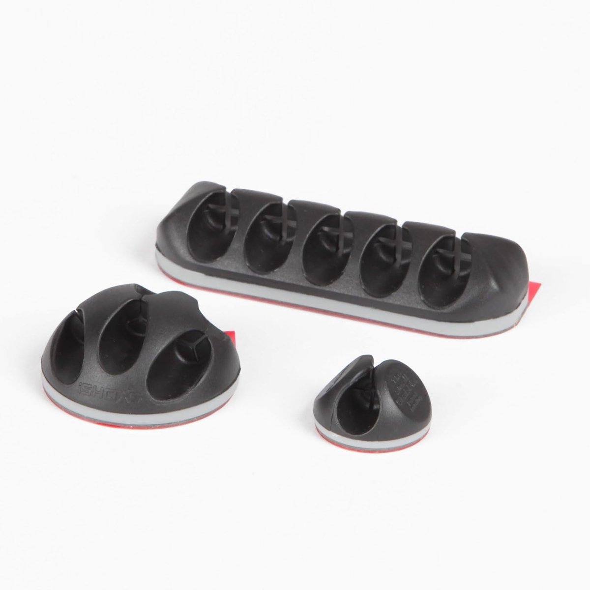 SnelShoppen - Kabelhouder set 8 x S, 2 x M, 2 x L - Zelfklevende kabelclips met kabelrem voor USB-oplaadkabels, netsnoeren, zwart, kabelmanagement voo