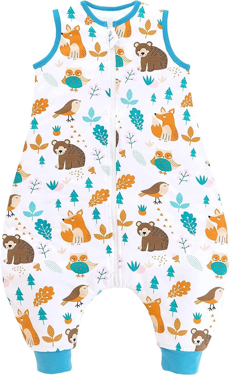 SnelShoppen - Babyslaapzak met Beentjes 2,5 Tog Vierseizoenen Slaapzak voor Kinderen en Baby's - Bosdieren Design 70 cm Geschikt voor Babylengte 80-90