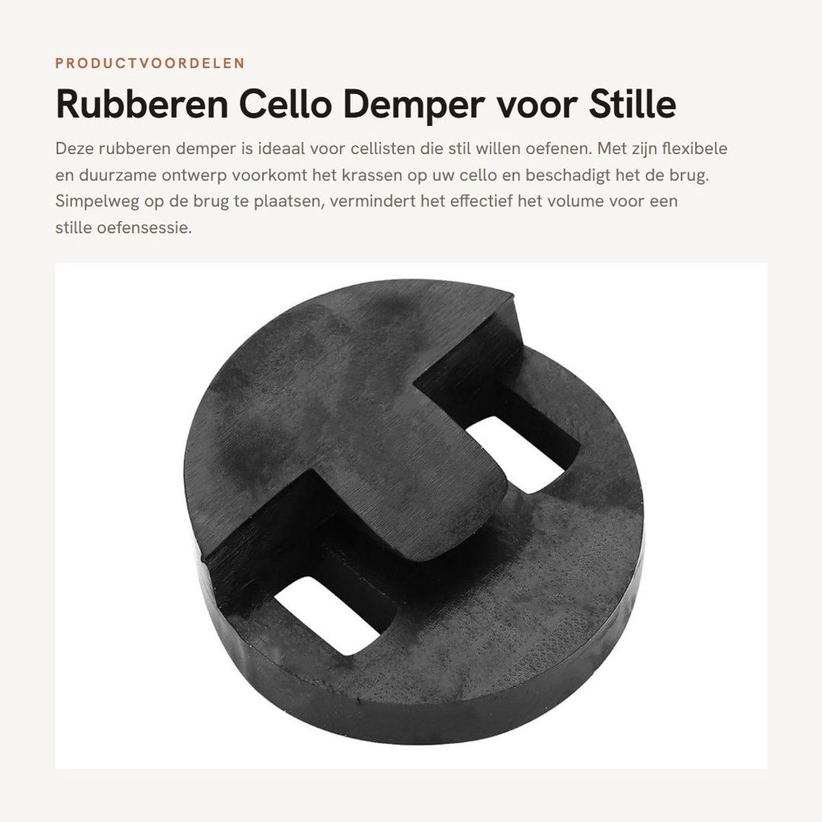 Dailygoods- Cello Oefendemper - Hoogwaardig Rubber - Flexibel en Duurzaam - Volume Verminderen - Stille Oefening - Geen Krassen op Brug