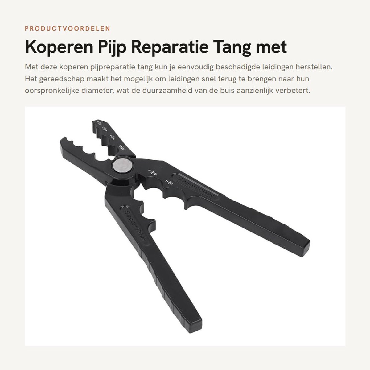 Dailygoods- Koperen Pijp Tang Hoog Rendement - Buis Afronding Tool - 6 Gaten 1/4/3/8/1/2/5/8/3/4/7/8 Inch - Handmatig Gereedschap - Duurzaam Ontwerp - Buisronder