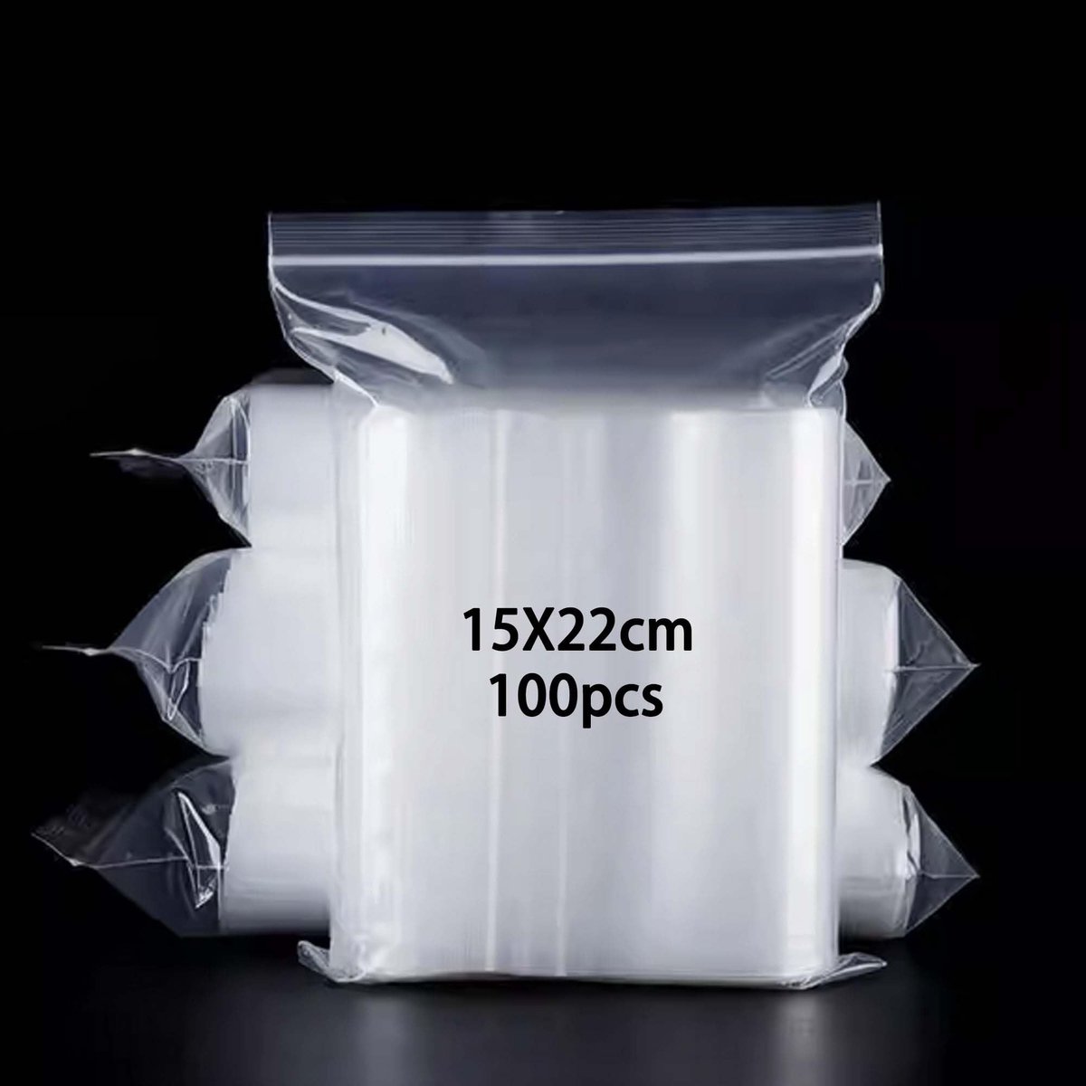 Dailygoods- Plastic Zakjes 100 Stuks - Hersluitbaar - Ritszakjes - 15 cm x 22 cm - Druksluiting - Klein