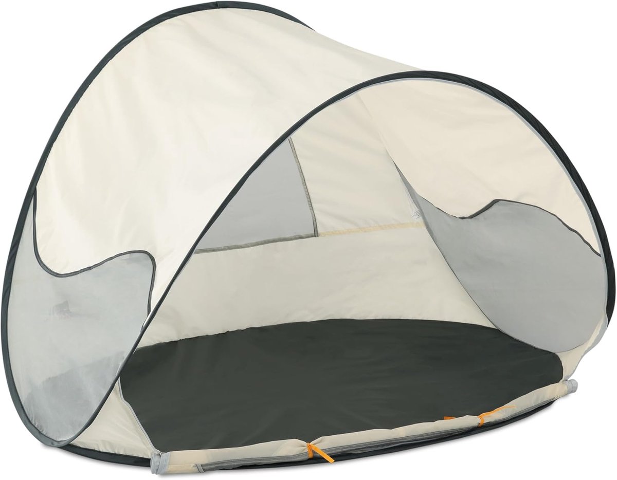 SnelShoppen - Pop-up Strandtent voor Kinderen en Baby's, UV-bescherming 50+, Windbescherming, Draagbare Werptent, Crème, Ideaal voor Strand, Vakantie,