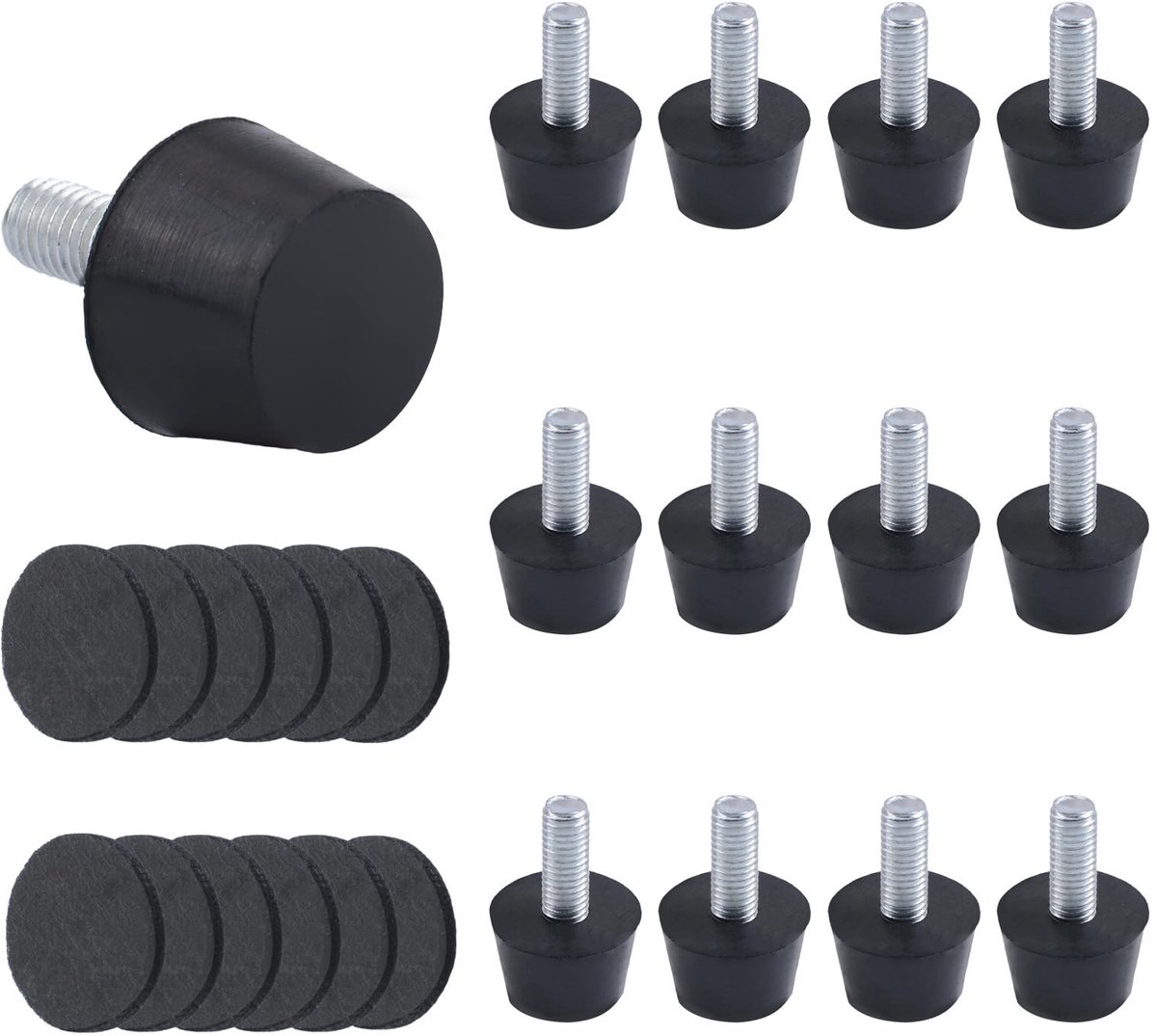 Dailygoods- Meubelniveausers M8 - Verstelbare Meubelpoten - Tafelstoel Voetglijders - 12 Stuks - Praktisch en Mooi - Voorkomt Schade aan Houten Meubels