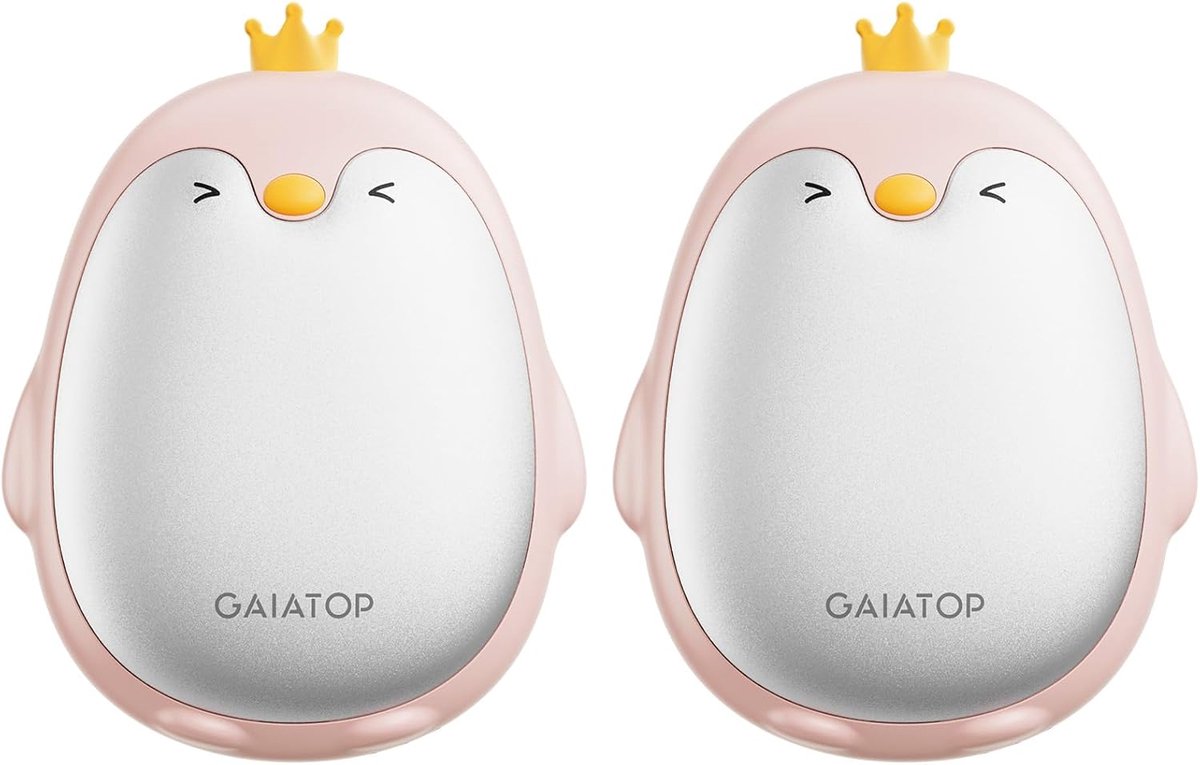 Thijox - Oplaadbare handwarmers 2 stuks - Draagbare elektrische handwarmer met 3 instellingen - Schattige pinguïn vorm - Herbruikbare zakverwarming vo