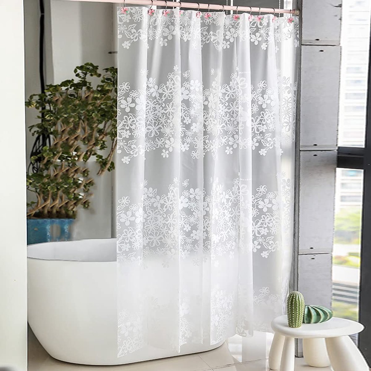 Dailygoods - Waterdicht Douchegordijn met Bloemmotief - Extra Breed en Schimmelbestendig