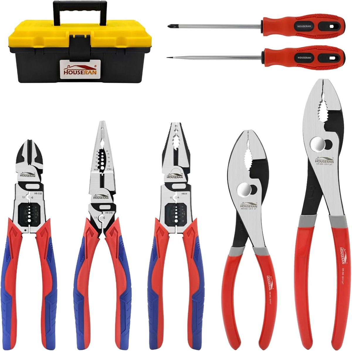 Thijox - 7-delige Professionele Gereedschapset - Multifunctionele Tangenset, CRV Waterpomptang, Schroevendraaiers en Gereedschapskoffer voor Elektra,
