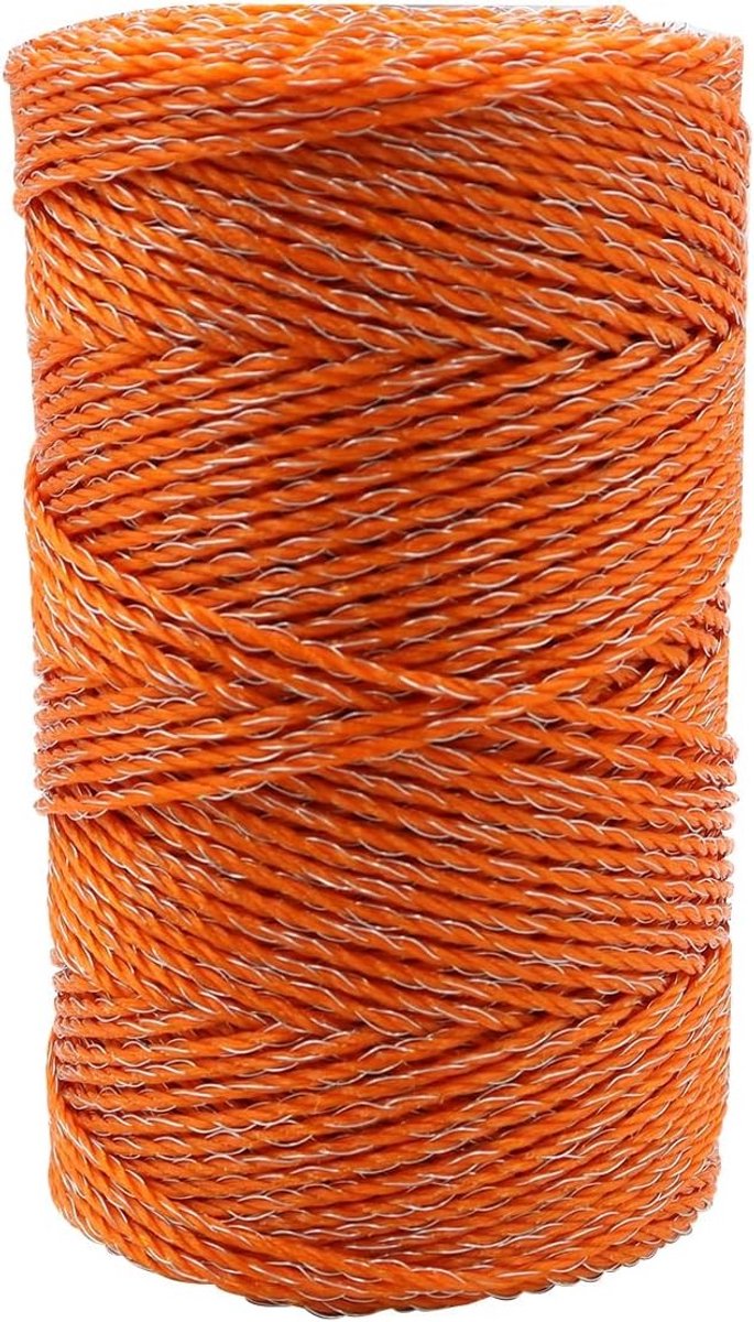 Duurzame 200m Polywire voor lange draagbare hekken met 3 roestvrijstalen gevlochten draden, 2mm dik voor betrouwbare geleiding en corrosiebestendigheid