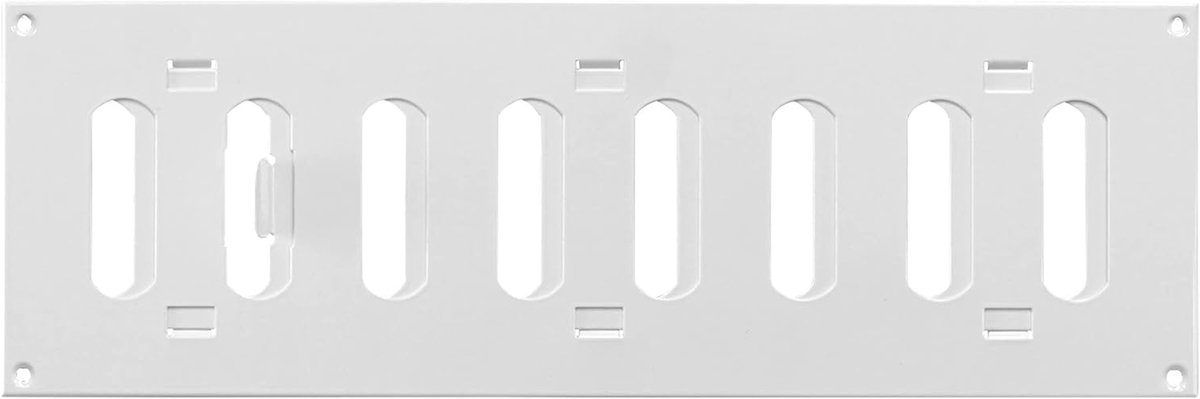 Ventilatierooster Afsluitbaar - Wandrooster Metaal - Luchtcirculatie Regelen - Traploze Ventilatie - 300x100 mm - Wit
