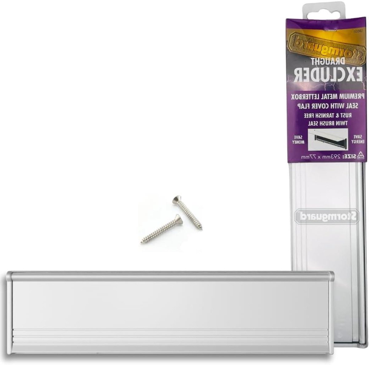 Brievenbus Borstel - Tochtborstel Klep - Tocht Weren - Dubbele Borstel - 293mm x 77mm - Zilver