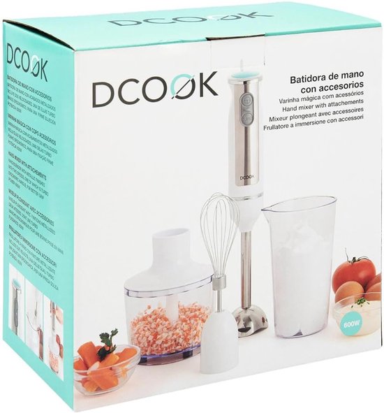 Krachtige Staafmixer Set 600W Wit met Diverse Accessoires voor Keukenwerk — afbeelding 5