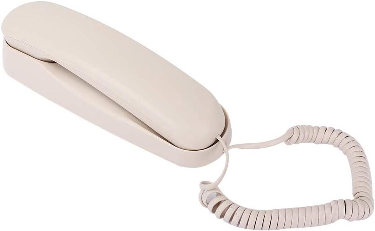 Vaste Telefoon - Bedrade Telefoon - Thuis Gebruik - Hoortoestel Compatibel - Compact Formaat - Beige