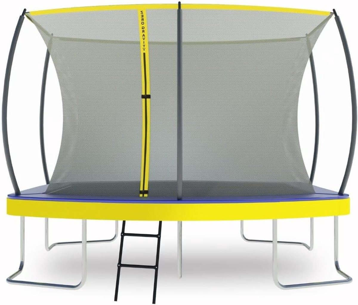 Tuin Trampoline - Springkussen Buiten - Buiten Spelen - TÜV Goedgekeurd Frame - 305x213cm - Blauw Geel