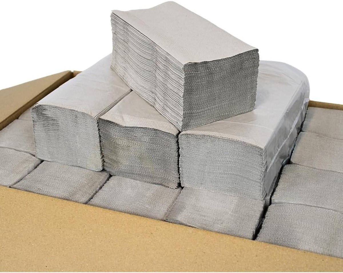 Papieren handdoeken - Vouwhanddoeken - Handen drogen - ZZ/V-vouw - 5000 vellen - Wit