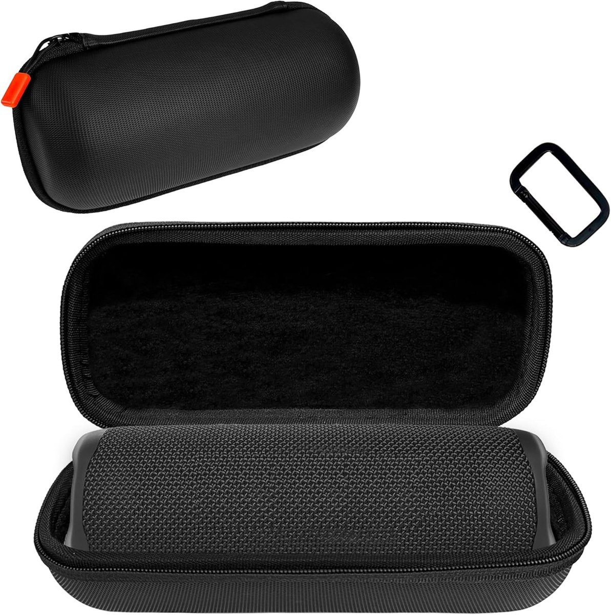 Duurzame Bluetooth speaker hoes voor Flip 7/6/5/4, harde schaal met zachte voering, inclusief karabiner voor eenvoudig vervoer, perfect voor reizen en buitengebruik