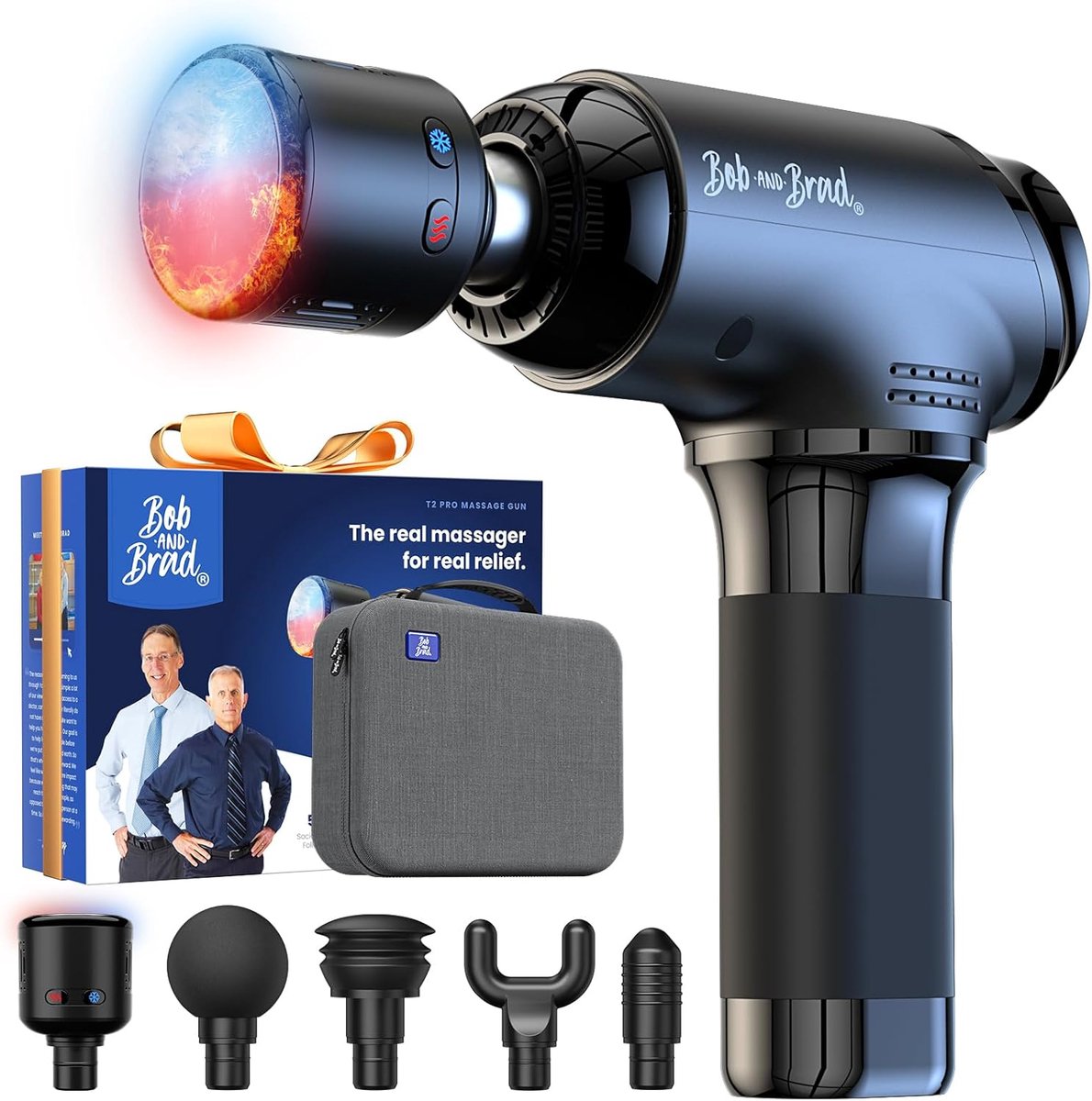 SnelShoppen - Professioneel Massagepistool voor Diepe Weefselmassage, Warmte- & Koudekop, Ergonomisch Ontwerp, 10mm Amplitude, 4000mAh, USB-C Opladen,