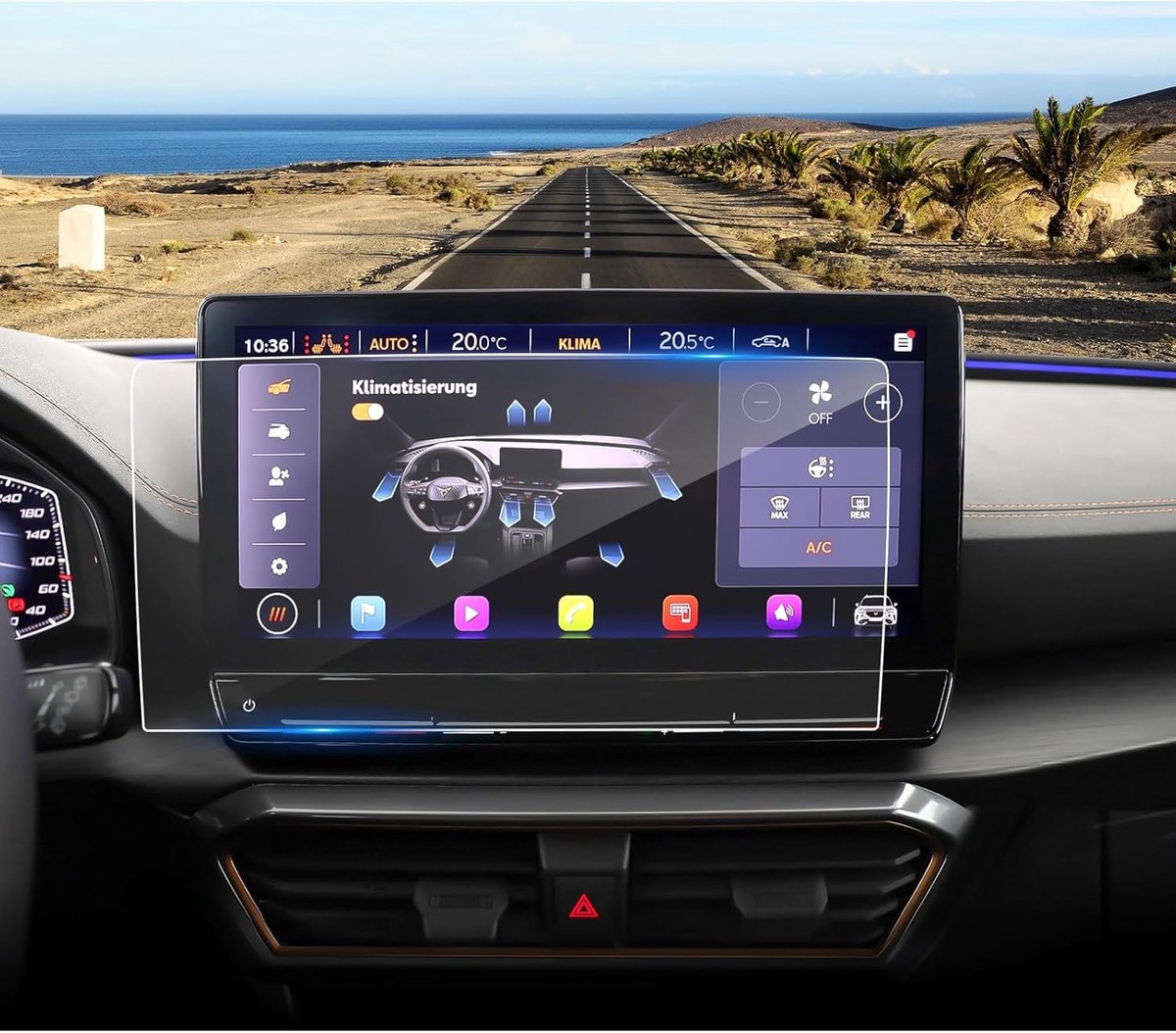 Hoogwaardige 9H Tempered Glass Navigatiescherm Bescherming voor Cupra Formentor en Seat Leon MK4, Ideaal voor GPS en Touchscreen Beveiliging, 10 Inch Formaat