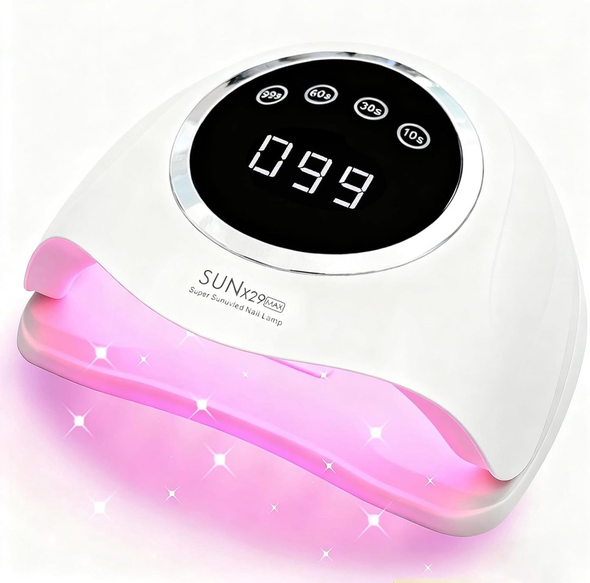 SnelShoppen - 380W Professionele UV LED Nagellamp - Snelle Gel Nageldroger met 90 LEDs, Touchscreen, 4 Timerinstellingen & Automatische Sensor - Wit v