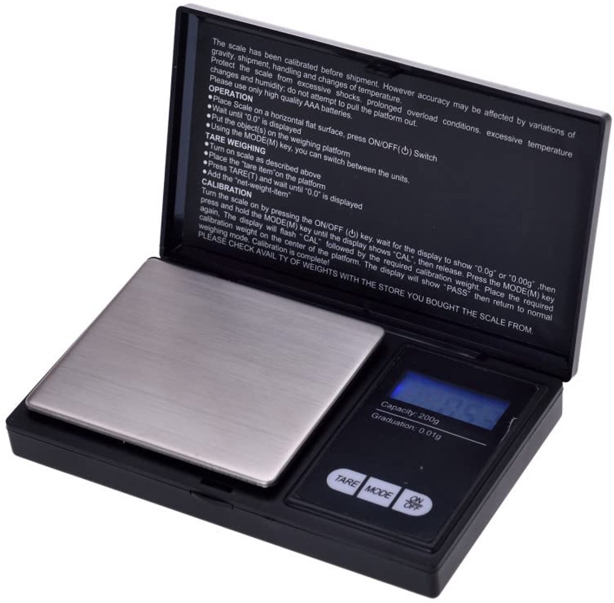 Thijox - Digitale Weegschaal voor Nauwkeurige Metingen - Compact, Lichtgewicht, Geschikt voor Keuken, Camping en Reizen - Tot 500g - Zwart
