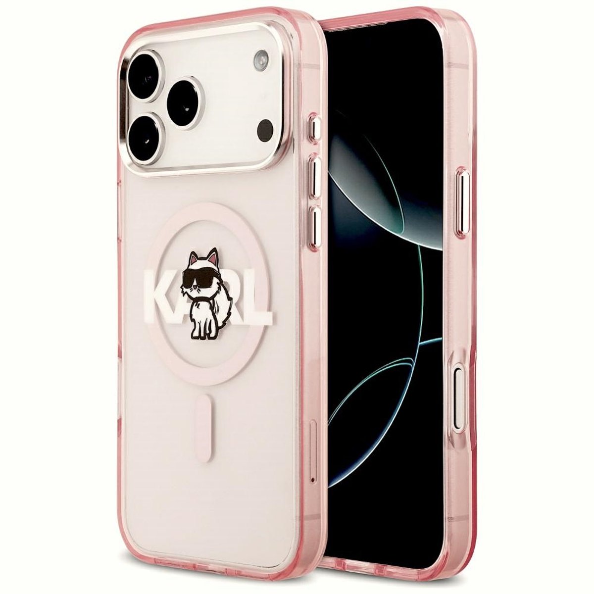 Karl Lagerfeld IML Choupette Sketch Logo MagSafe Hoesje voor iPhone 17 Pro Max Roze