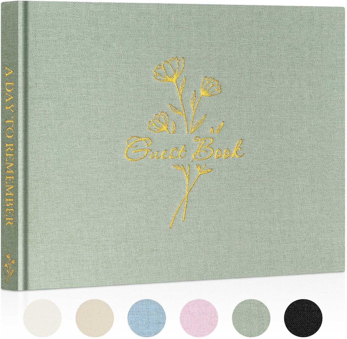 Thijox - Elegant Linnen Gastenboek Bruiloft met 108 Blanco Pagina's - Polaroid Gastenboek voor Huwelijk, Bruidsdouche en Babyshower - Perfect voor Han