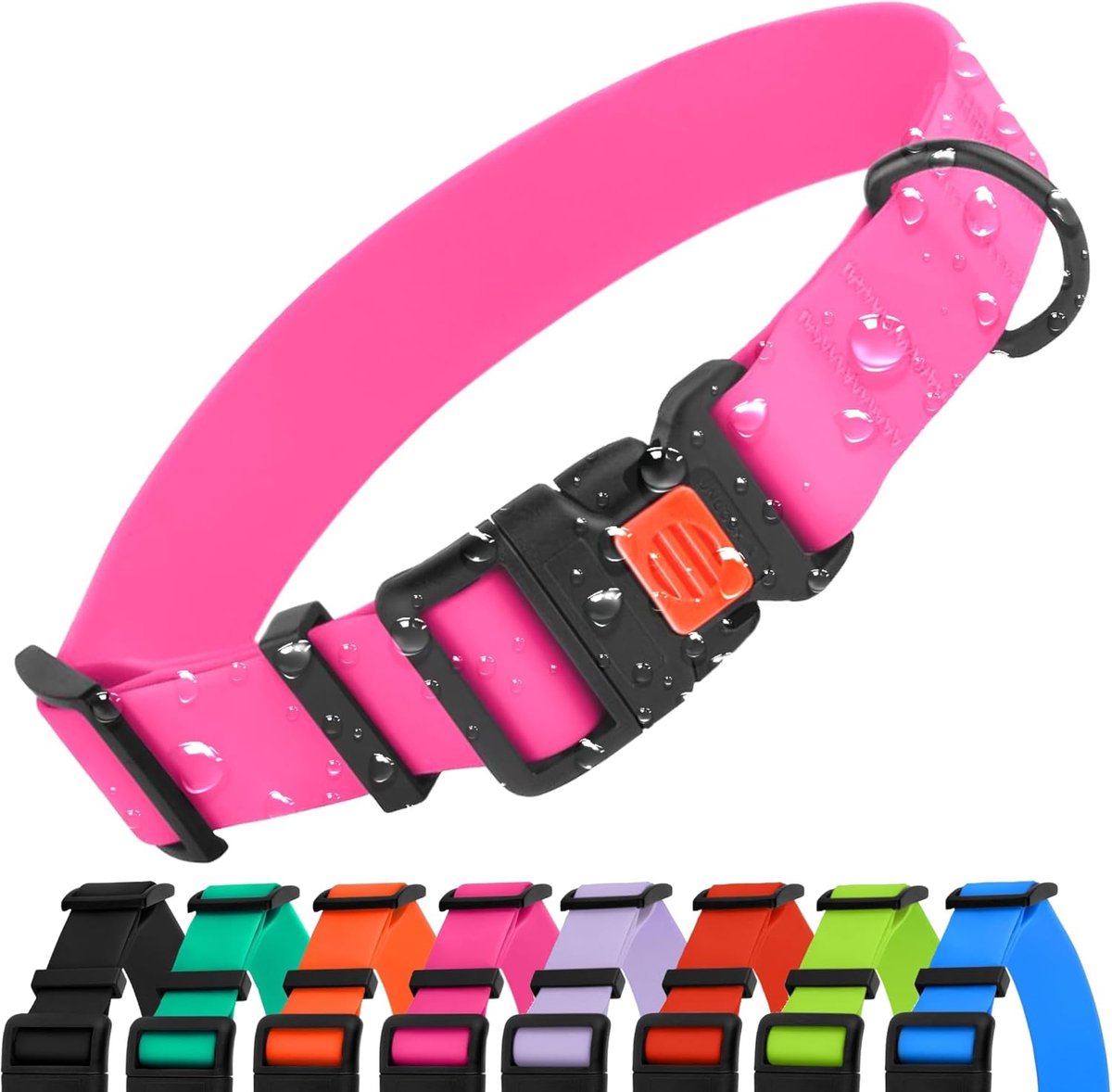 SnelShoppen - Waterdichte hondenhalsband - Siliconen en kunststof halsband, verstelbaar, geurbestendig, gemakkelijk schoon te maken voor grote, middel