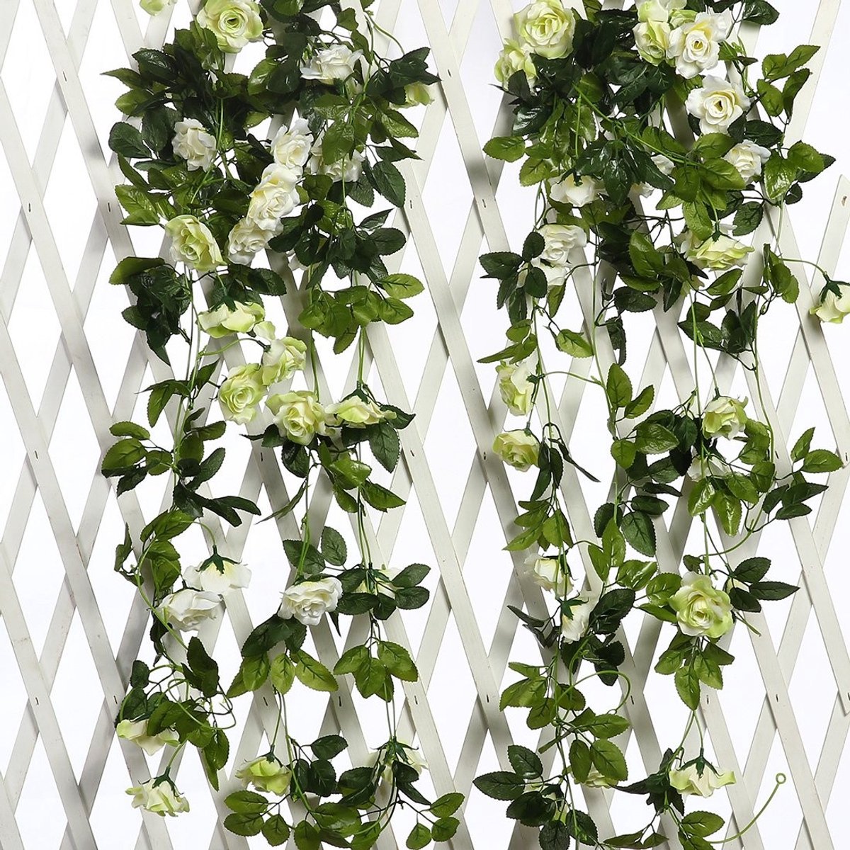 Dailygoods- Kunstrozenslinger 240 cm - 2 Stuks - Tweekleurig - Zijde Bloem - Kunstmatige Bloem - Decoratie voor Bruiloft/Binnen/Buiten - Bloemenslinger