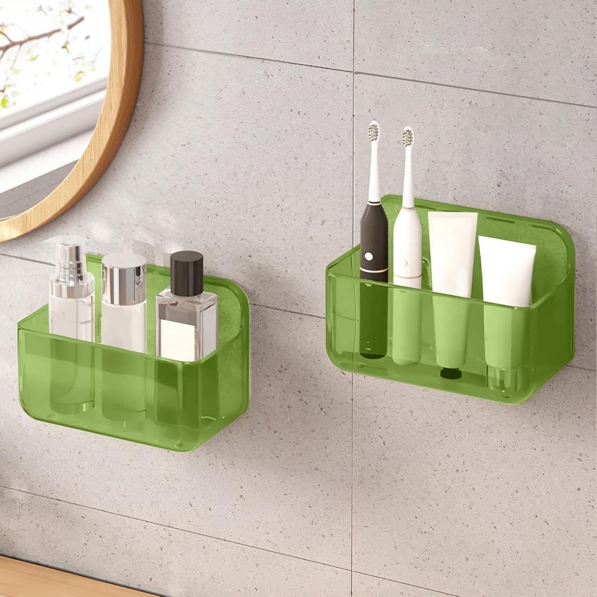 Badkamerplank set van 2, wandplanken voor douche zonder boren, praktische badkameroplossing voor shampoo en douchegel.