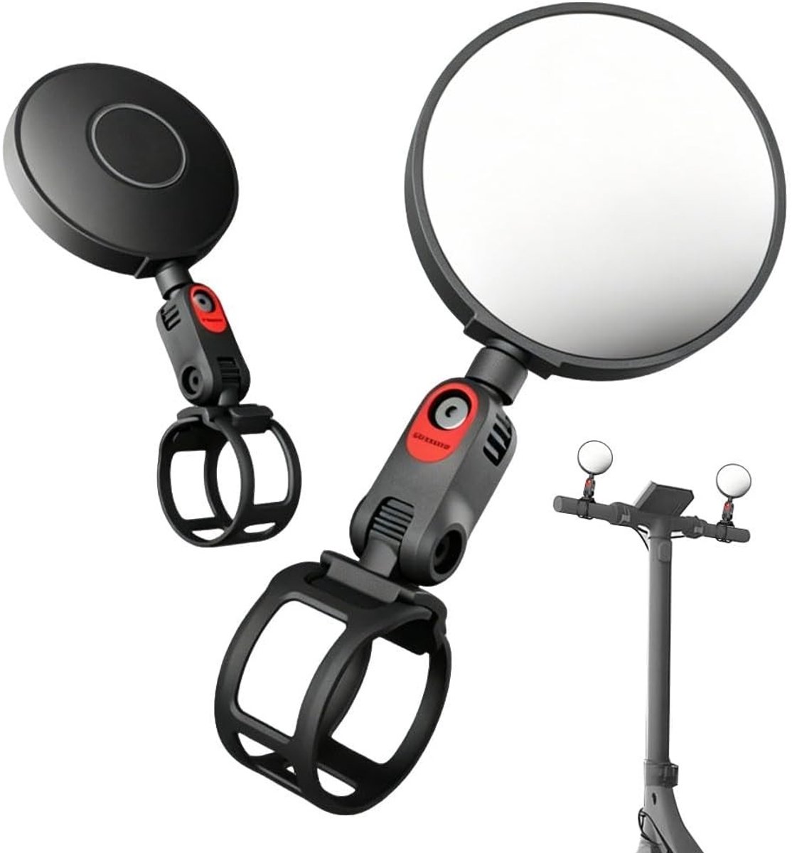 Verstelbare 360° achteruitkijkspiegels voor scooters, e-scooters en fietsen - universele montage, veiligheid en zichtverbetering