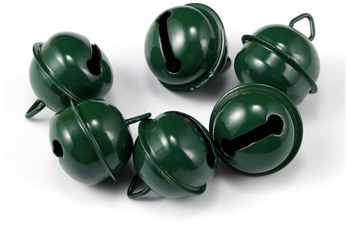 50 stuks, 22 mm, metalen belletjes, om te knutselen, kleurrijke metalen belletjes, knutselklokken, slee-klokken met oogje, kleine bel voor handwerk, sieraden, festival, decoratie, legergroen