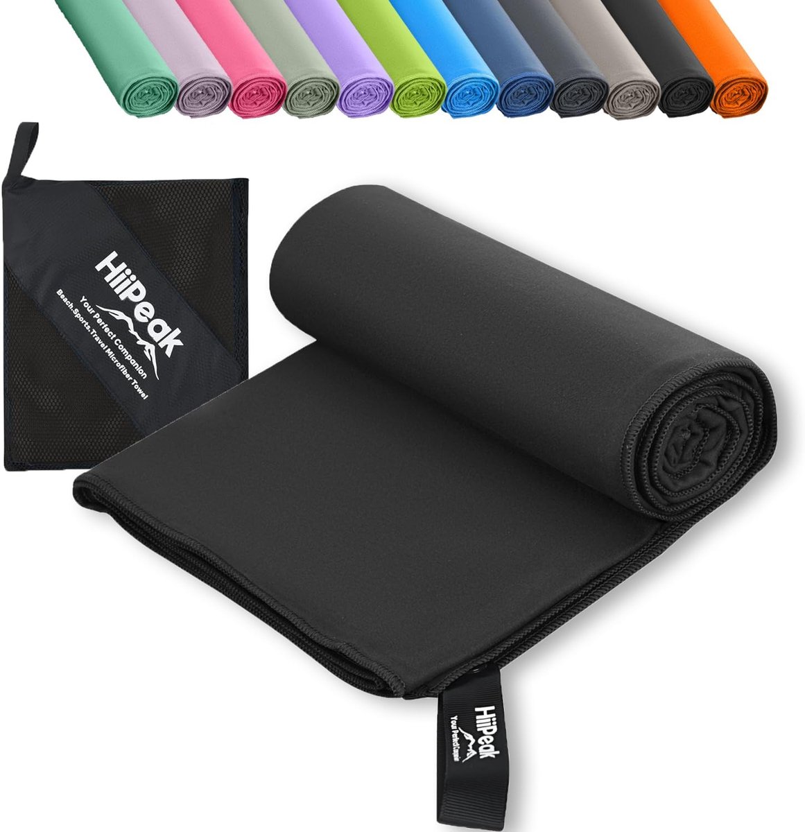 Thijox - Microvezel handdoek 50x30 cm - Compacte sneldrogende strandhanddoek - Lichtgewicht absorberende sporthanddoek voor zwemmen, wandelen, camping