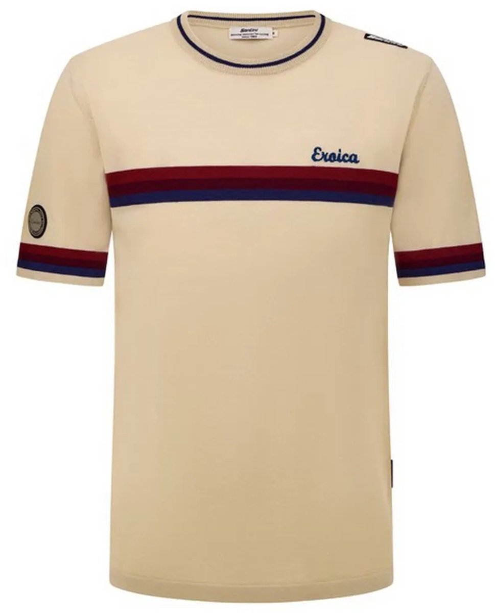 Santini Eroica Timo T-shirt Met Korte Mouwen Man Capuccino