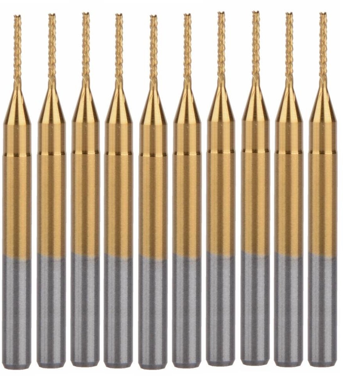 0.8mm Circuit Board Frees voor CNC - Titanium Coated Roterende Boor Set van 10 Stuks voor Precisiewerk
