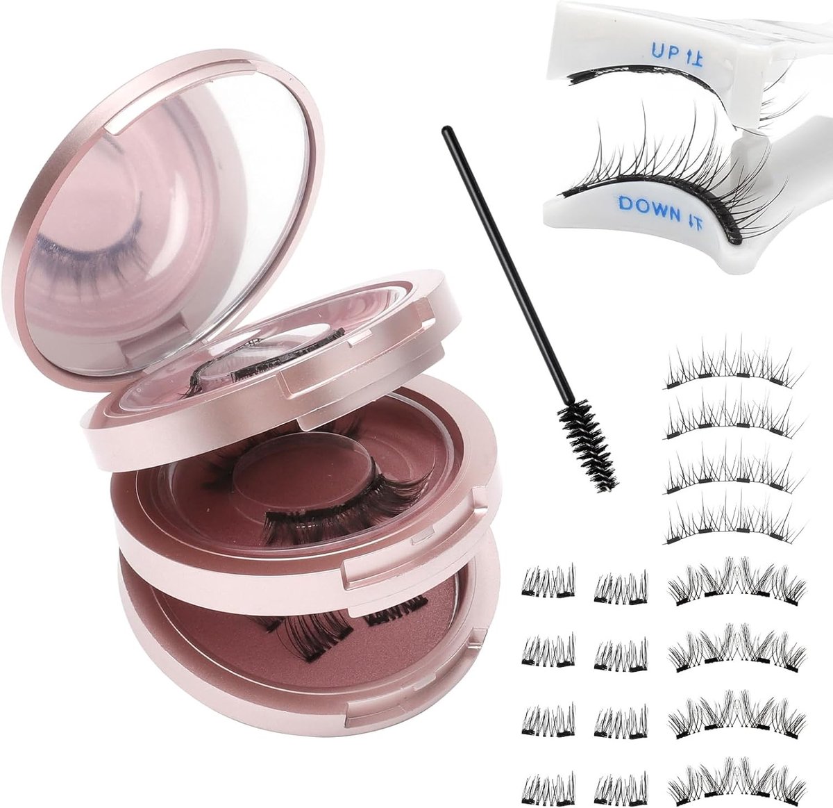Magnetische 3D Wimpers voor een Natuurlijke Look, Herbruikbaar en Waterproof, Inclusief Applicator voor Dagelijks Gebruik en Speciale Gelegenheden