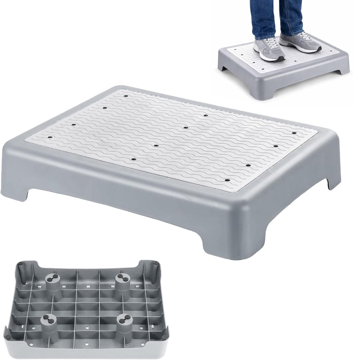 Anti-slip Halve Stap, Draagbare Opstap voor Senioren tot 200 Kg, Veiligheidstrap voor Binnen en Buiten, Ideaal voor Badkamer en Keuken