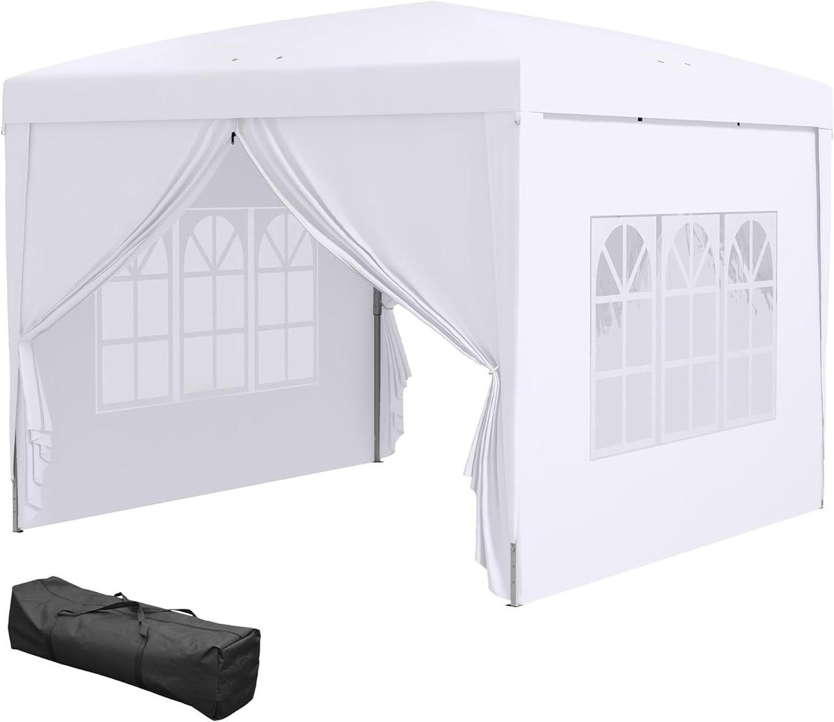 Feesttent Paviljoen - Opvouwbare Tent - Feesten Organiseren - Met Vensters - 3 x 3 Meter - Wit