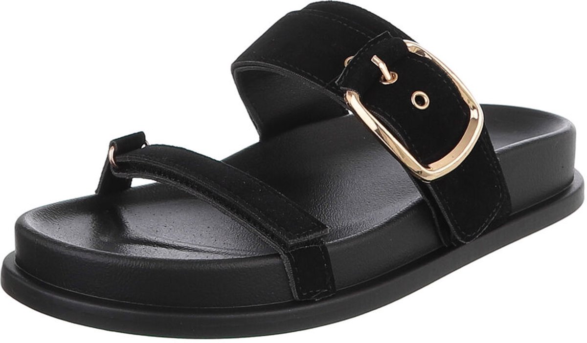 Dames platform slipper met gesp en comfort Mt:36