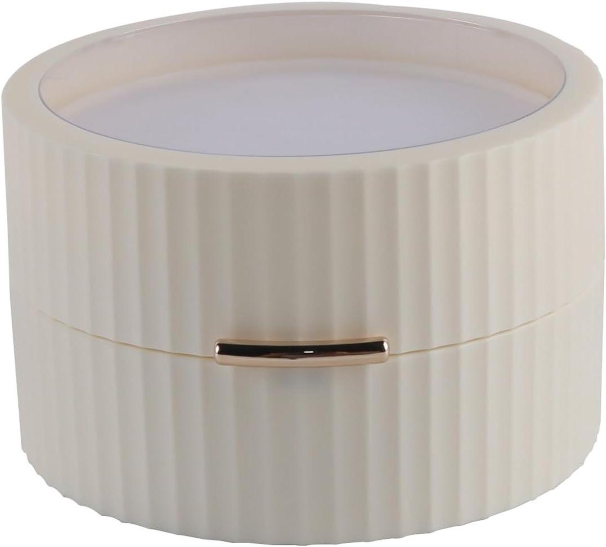 Sieradendoos - Opberger Organizer - Sieraden Opbergen - Compact Reisformaat - 100x92x57mm - Wit