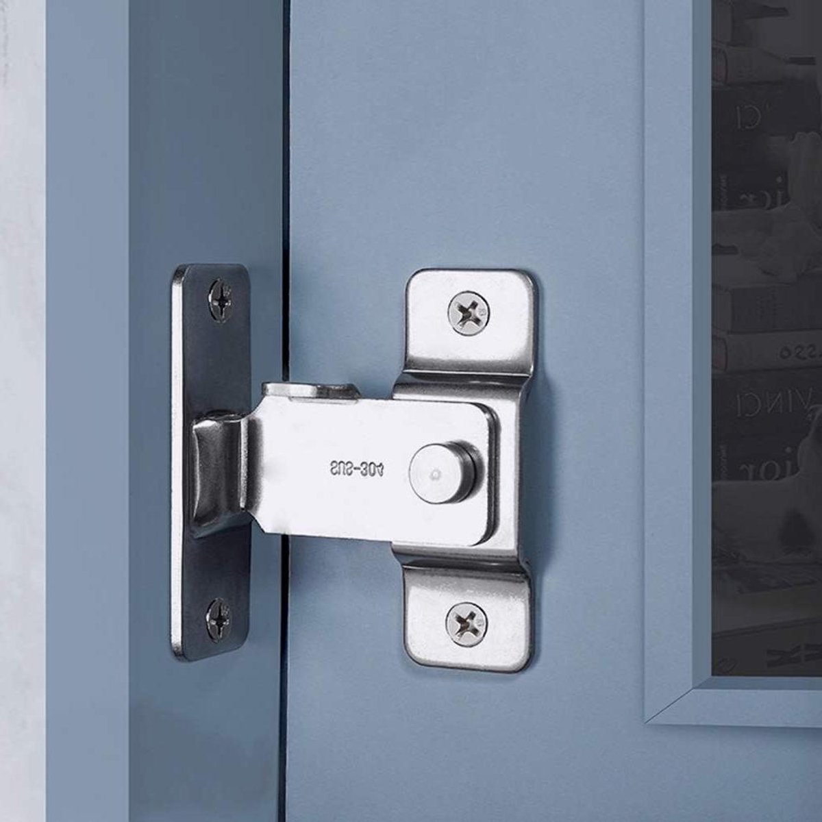 Draaibare Veiligheidsgreep - Schuifdeur Greep - Deur Beveiligen - Roestvrij Staal - 30 x 62 x 80 mm - Zilver
