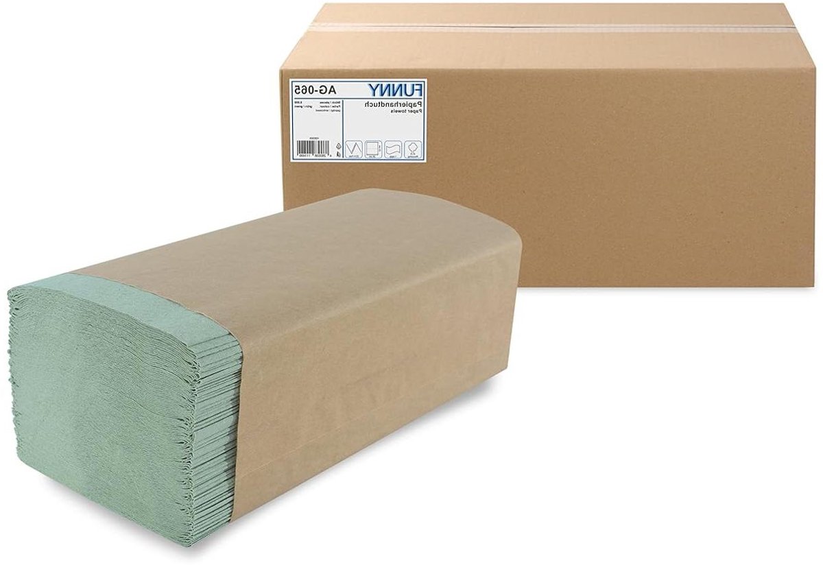 Papieren Handdoeken - Keukenpapier - Hygiënisch Werken - 100% Gerecycled Papier - 5000 Vellen - Groen