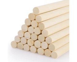 Houten Stokken - Ambachtelijke Houtjes - Modelbouw Knutselen - Natuurlijk Birchwood - 30x9.5mm 30 Stuks - Naturel