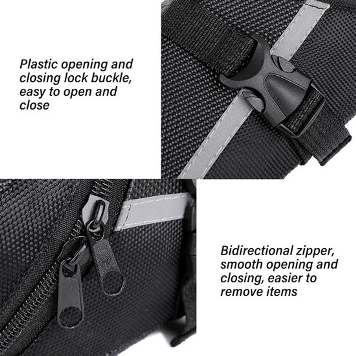 Fietstas voor achterop de fiets - fietstas - zadeltas - e-bike tas - waterdichte tas - reflecterende strip - lichtgewicht tas - racefiets - mountainbike - outdoor - zwart — cadeau in Sport & Outdoor - foto 3
