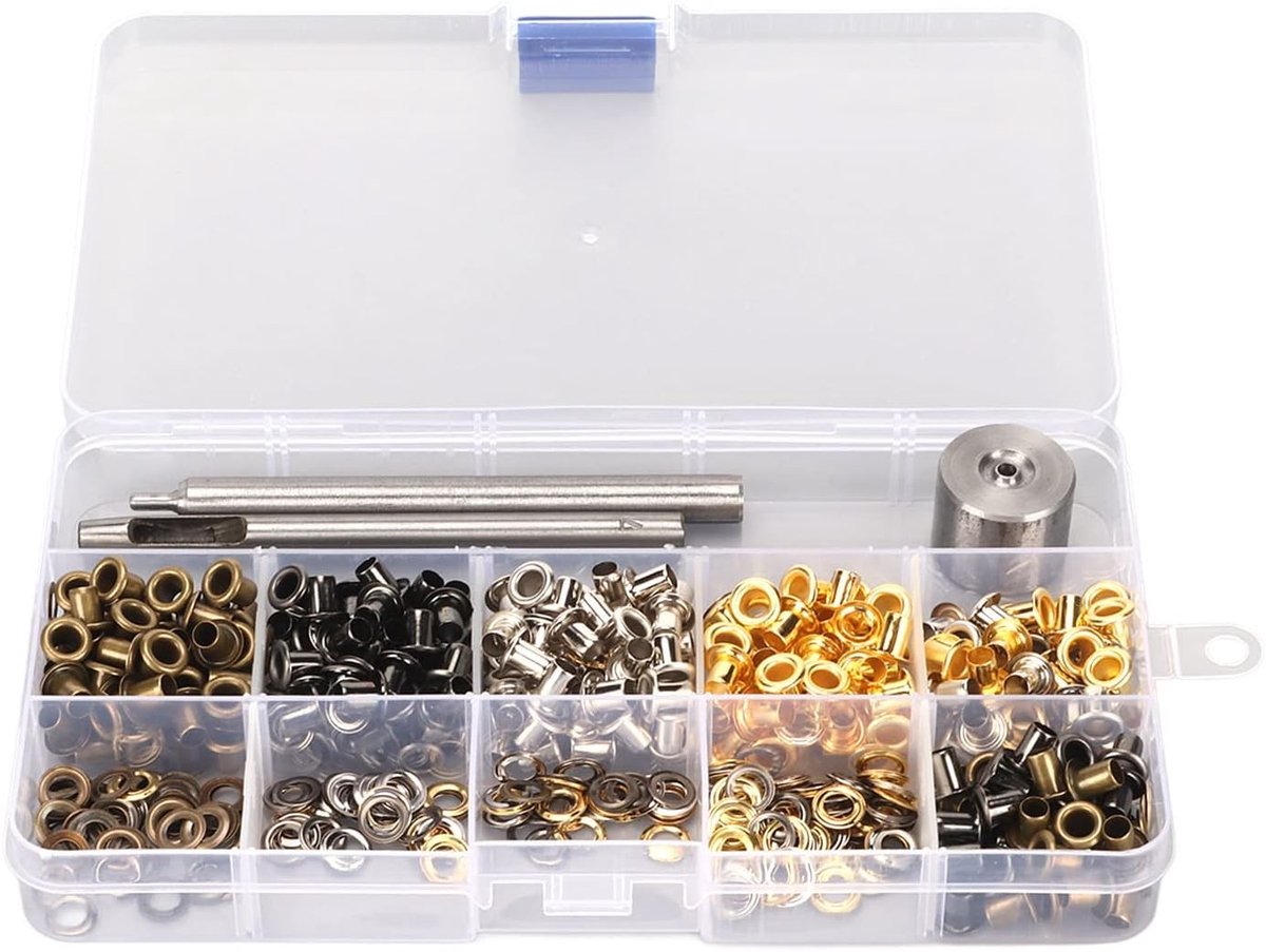 Grommet Kit 4mm RVS, Eenvoudig Te Installeren Grommet Kit voor Kleding, Accessoires en Doe-Het-Zelf Projecten