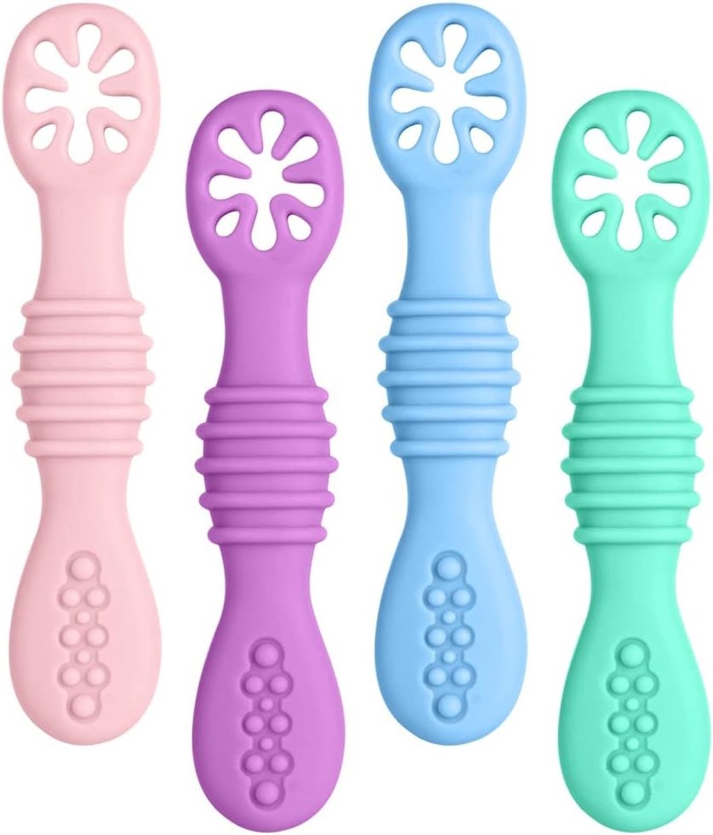Training Lepels voor Baby's en Kinderen - Ideaal voor Tandjes en Eten, Aanbevolen door Voedingsdeskundigen (Kleur 6)
