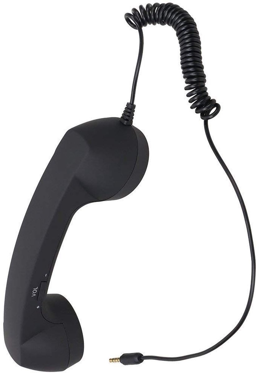 Inovra- Telefoonhoorn Retro - Mobiele Telefoon Ontvanger - Microfoon van Hoge Kwaliteit - 3,5 mm Aansluiting - ABS Materiaal - 100 cm Kabellengte - Handset