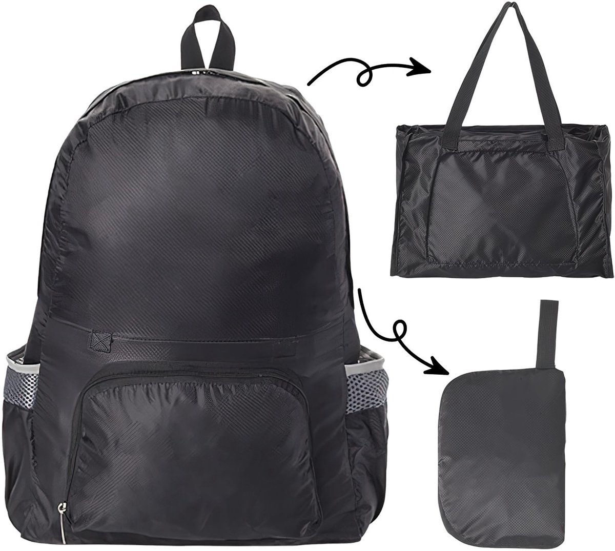 Inovra- Rugzak Waterdicht - Opvouwbaar - Ultralicht - Uniseks - Dagrugzak - 3-in-1 Tas - Ruimte voor iPad Mini/Air