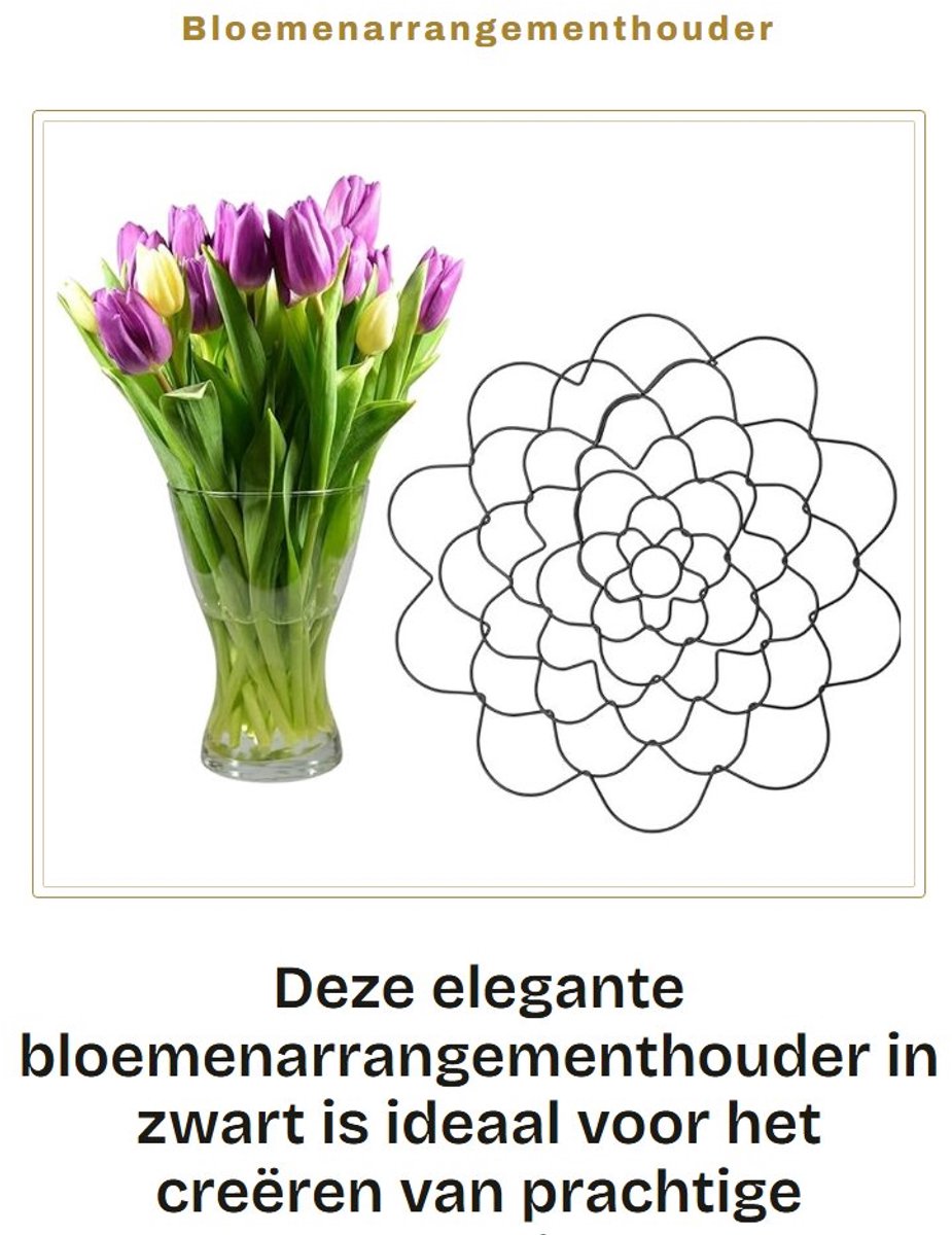 Inovra- Bloemenarrangementhouder 12,7 cm - Bloemenrooster - Bloemenkikkerorganizer - Zwart - Duurzaam - Modern design - Bloemenhouder