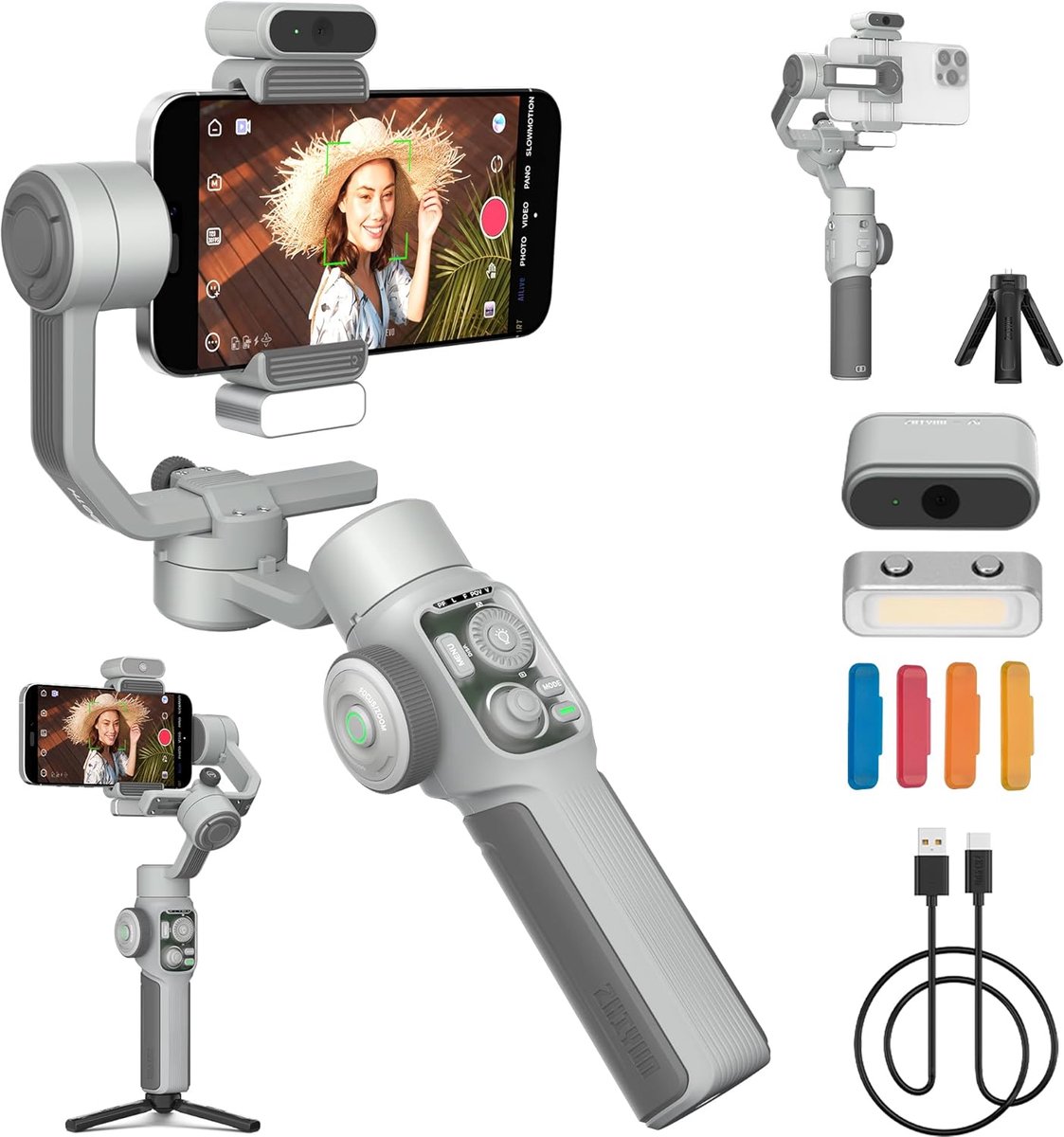 Thijox - Smartphone Gimbal Stabilizer ZHIYUN Cinepeer Smooth 5E Combo met 3 Assen Stabilisatie, Draagbaar en Lichtgewicht voor Videografie en Fotograf