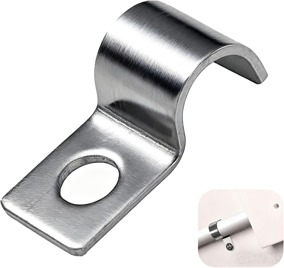 50 Stuks RVS Buisbeugels U-Houder 10mm Enkele Gat Slangklemmen voor Waterleidingen en Kabels