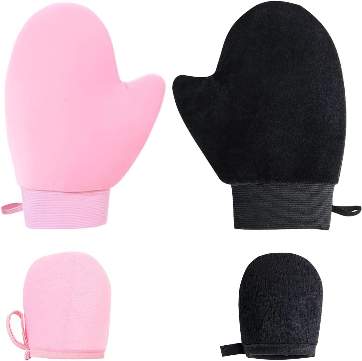 Set van 4 Herbruikbare Zelfbruiningshandschoenen voor Lichaam en Gezicht - Perfecte Verdeling van Zonnebrandcrèmes en Bronzers